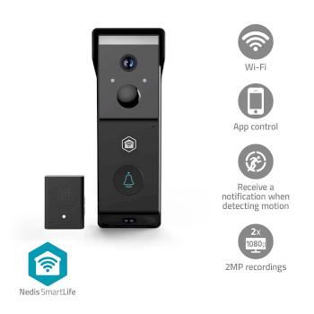 SmartLife Videodørklokke Batteridrevet 2x Full HD 1080p Cloud Lagring - Nedis