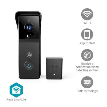 SmartLife Videodørklokke Batteridrevet 3MP Full HD 1296p Cloud - Nedis