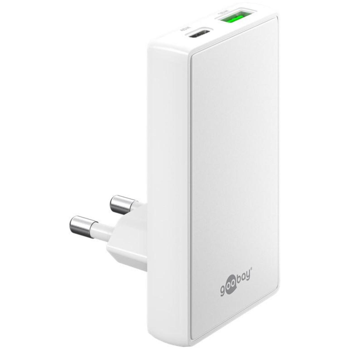 USB-C™ PD GaN Dual Hurtiglader 90 Flad (45 W) hvid