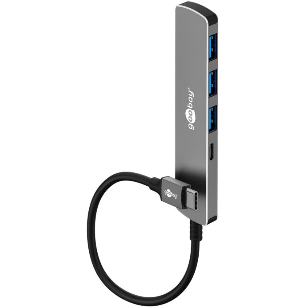 Slank 4-ports USB-hub, USB-C™ til USB-C™/USB-A, 5 Gbit/s