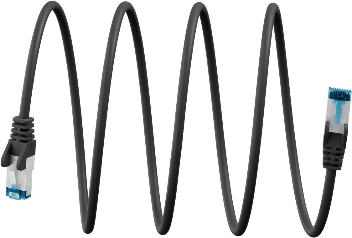 CAT 6A netwerkkabel, S/FTP (PiMF), sort - Goobay