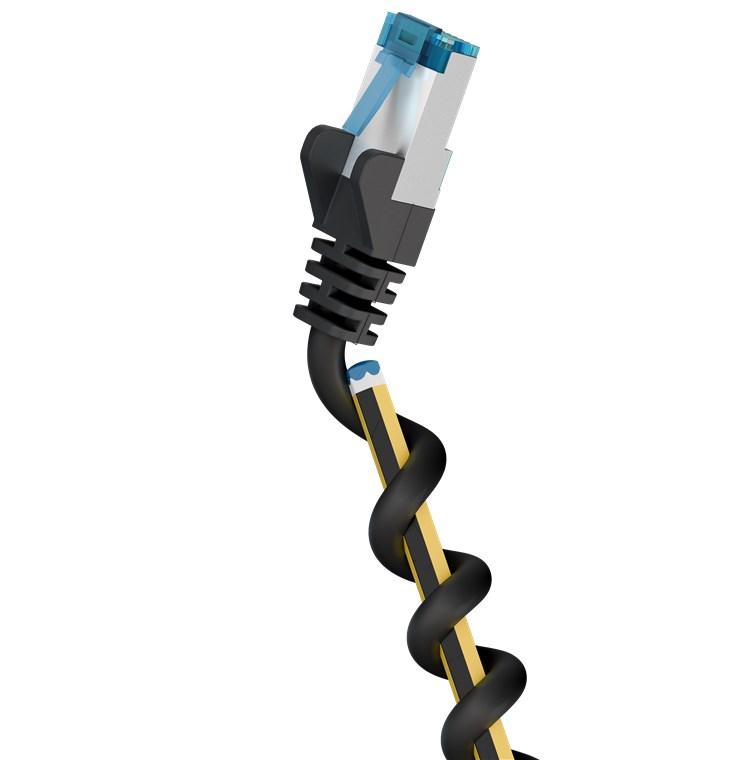 CAT 6A netwerkkabel, S/FTP (PiMF), sort - Goobay