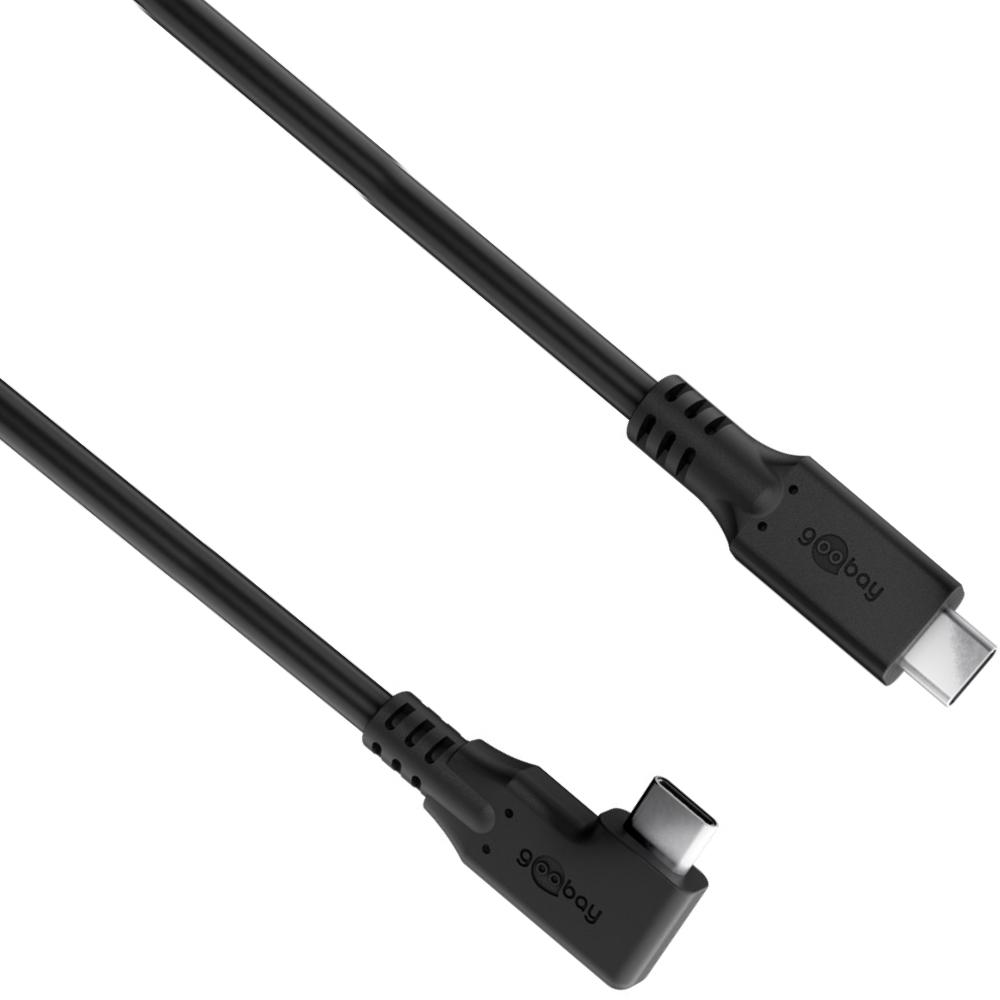 USB-C™ kabel 90, 1 m, sort