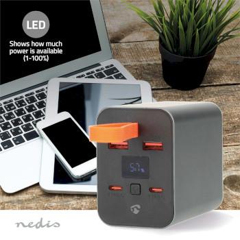 Powerbank 30000 mAh 1.5 / 2.0 / 3.0 / 5.0 A Outputs: 4 Output: 2x - Nedis