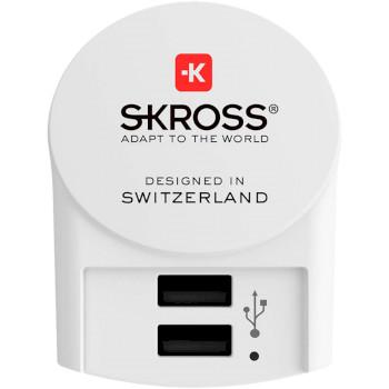 Rejseadapter Europa-USB Ujordsikret - Skross