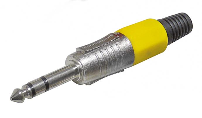 6,3mm Jackstik Stereo gul RESTPARTI! Kun så længe lager haves!