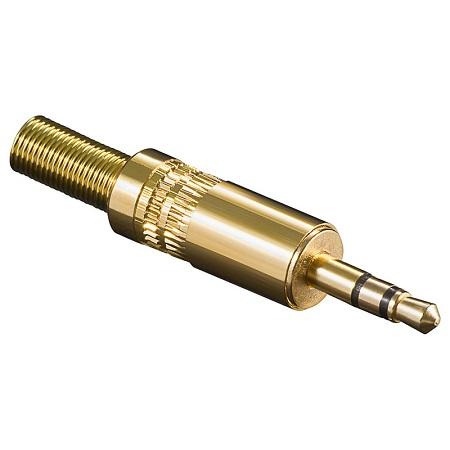 Stereo jackstik 3-polet 3,5 mm forgyldt